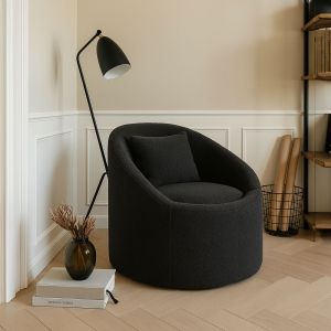 SOFTY ΠΟΛΥΘΡΟΝΑ ΠΕΡΙΣΤΡΕΦΟΜΕΝΗ ΓΚΡΙ ΣΚΟΥΡΟ 80x80x77cm