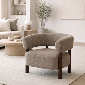 BELVEDERE ΠΟΛΥΘΡΟΝΑ ΚΑΦΕ BEIGE 73x69x70cm