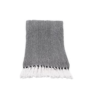 MINTONI ΡΙΧΤΑΡΙ ΔΙΑΚΟΣΜΗΤΙΚΟ 130x170cm ΒΑΜΒΑΚΙ ΜΑΥΡΟ ΛΕΥΚΟ POLYESTER