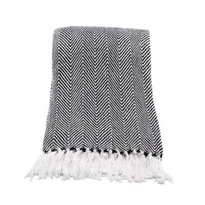 MINTONI ΡΙΧΤΑΡΙ ΔΙΑΚΟΣΜΗΤΙΚΟ 180x240cm ΒΑΜΒΑΚΙ ΜΑΥΡΟ ΛΕΥΚΟ POLYESTER