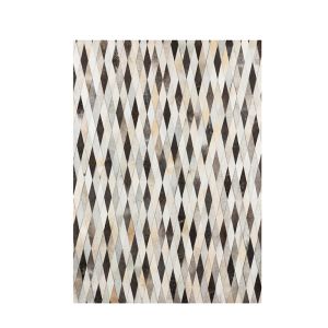 RHOMBUS ΧΑΛΙ ΣΑΛΟΝΙΟΥ 160x240cm ΔΕΡΜΑ ΓΚΡΙ ΜΠΕΖ ΚΑΦΕ