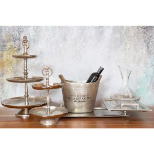 TRIER ΟΡΝΤΕΒΙΕΡΑ 2 ΕΠΙΠΕΔΑ 22x22x30cm ΑΛΟΥΜΙΝΙΟ ΑΣΗΜΙ