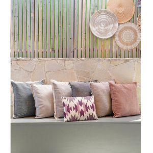 BON BON ΔΙΑΚΟΣΜΗΤΙΚΟ ΜΑΞΙΛΑΡΙ 45x45cm ΥΦΑΣΜΑ ΓΚΡΙ