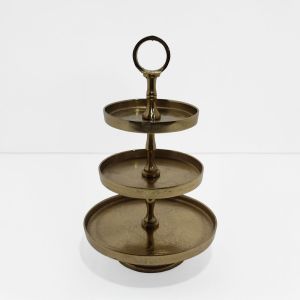 SERVIR ΟΡΝΤΕΒΙΕΡΑ 3 ΕΠΙΠΕΔΑ 22x22x36cm ΑΛΟΥΜΙΝΙΟ ΧΡΥΣΟ
