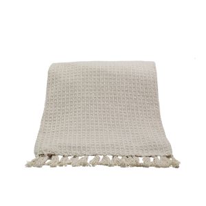 PIQUE ΡΙΧΤΑΡΙ ΔΙΑΚΟΣΜΗΤΙΚΟ 130x170cm ΒΑΜΒΑΚΙ ΜΠΕΖ POLYESTER