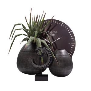 ZEIT ΡΟΛΟΪ ΤΟΙΧΟΥ 60x60x5cm MDF ΜΑΥΡΟ