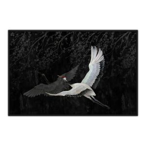 CRANE ΠΙΝΑΚΑΣ ΔΙΑΚΟΣΜΗΣΗΣ 123x83x5cm ΚΑΜΒΑΣ ΜΑΥΡΟ ΓΚΡΙ ΞΥΛΟ ΛΕΥΚΟ