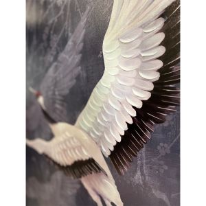 CRANE ΠΙΝΑΚΑΣ ΔΙΑΚΟΣΜΗΣΗΣ 83x83x5cm ΚΑΜΒΑΣ ΠΕΤΡΟΛ ΛΕΥΚΟ ΞΥΛΟ ΜΑΥΡΟ