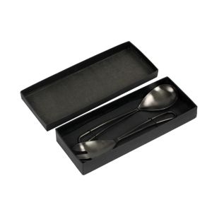 MATT SET ΣΕΡΒΙΡΙΣΜΑΤΟΣ ΣΑΛΑΤΑΣ 29x7x2cm ΑΤΣΑΛΙ ΜΑΥΡΟ