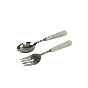 MARMO SET ΣΕΡΒΙΡΙΣΜΑΤΟΣ ΣΑΛΑΤΑΣ 28x7x3cm ΑΤΣΑΛΙ ΛΕΥΚΟ ΜΑΡΜΑΡΟ