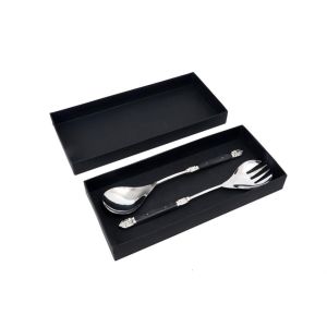 ROYAL SET ΣΕΡΒΙΡΙΣΜΑΤΟΣ ΣΑΛΑΤΑΣ 29x6x2cm ΑΤΣΑΛΙ ΜΑΥΡΟ RESIN