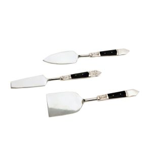 ROYAL SET ΣΕΡΒΙΡΙΣΜΑΤΟΣ ΤΥΡΙΩΝ SET 3ΤΜΧ 17x5x1cm ΑΤΣΑΛΙ ΜΑΥΡΟ RESIN