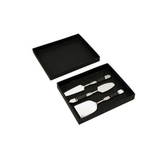 ROYAL SET ΣΕΡΒΙΡΙΣΜΑΤΟΣ ΤΥΡΙΩΝ SET 3ΤΜΧ 17x5x1cm ΑΤΣΑΛΙ ΜΑΥΡΟ RESIN