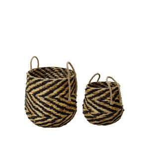 SPICA ΚΑΛΑΘΙ 55x55x64cm ΥΑΚΙΝΘΟΣ ΦΥΣΙΚΟ ΜΑΥΡΟ ΣΙΔΕΡΟ