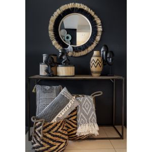 SPICA ΚΑΛΑΘΙ 55x55x64cm ΥΑΚΙΝΘΟΣ ΦΥΣΙΚΟ ΜΑΥΡΟ ΣΙΔΕΡΟ