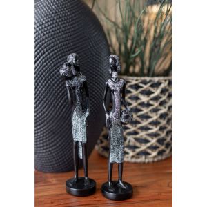 IRAMBA 1 ΔΙΑΚΟΣΜΗΤΙΚΗ ΦΙΓΟΥΡΑ 8x8x35cm POLYRESIN ΜΑΥΡΟ ΛΕΥΚΟ
