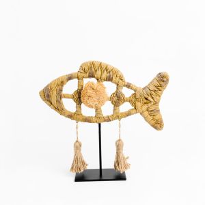 QUERSUS 2 ΔΙΑΚΟΣΜΗΤΙΚΟ ΨΑΡΙ 34x8x34cm POLYRESIN ΦΥΣΙΚΟ ΜΕΤΑΛΛΟ
