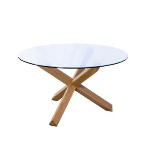 GLASS ΤΡΑΠΕΖΙ ΔΙΑΦΑΝΟ 130x130x75cm