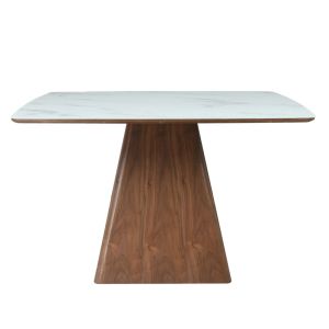 TOTEM ΤΡΑΠΕΖΙ ΚΑΡΥΔΙ ΛΕΥΚΟ ΜΕ ΟΨΗ ΜΑΡΜΑΡΟΥ 120x120x76cm