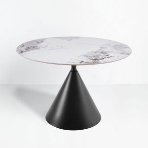 ATRIUM ΤΡΑΠΕΖΙ ΛΕΥΚΟ ΜΕ ΟΨΗ ΜΑΡΜΑΡΟΥ 110x110x76cm