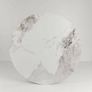 ATRIUM ΤΡΑΠΕΖΙ ΛΕΥΚΟ ΜΕ ΟΨΗ ΜΑΡΜΑΡΟΥ 110x110x76cm