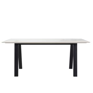 NOTTE ΤΡΑΠΕΖΙ ΛΕΥΚΟ ΠΕΤΡΑ ΜΑΥΡΟ 180x90x76cm