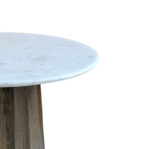 BORDS ΤΡΑΠΕΖΙ ΛΕΥΚΟ ΜΑΡΜΑΡΟ ΚΑΡΥΔΙ ΣΚΟΥΡΟ 120x120x77cm