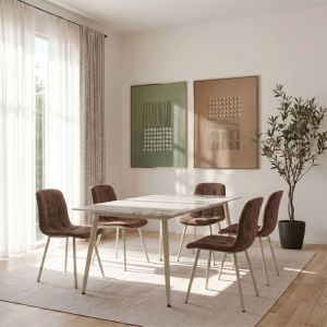 PRIMO ΤΡΑΠΕΖΙ ΛΕΥΚΟ ΜΕ ΟΨΗ ΜΑΡΜΑΡΟΥ 120x70x74cm