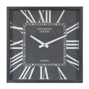 SQUARE ΡΟΛΟΪ ΤΟΙΧΟΥ 40x40x9cm ΜΕΤΑΛΛΟ ΜΑΥΡΟ ΛΕΥΚΟ ΓΥΑΛΙ