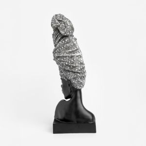 DAME 1 ΔΙΑΚΟΣΜΗΤΙΚΗ ΦΙΓΟΥΡΑ 16x14x44cm POLYRESIN ΜΑΥΡΟ ΛΕΥΚΟ