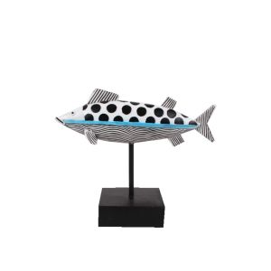 GADUS ΔΙΑΚΟΣΜΗΤΙΚΟ ΨΑΡΙ 26x8x21cm POLYRESIN ΛΕΥΚΟ ΜΑΥΡΟ ΓΑΛΑΖΙΟ