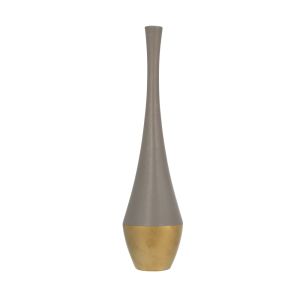 AIMA TALL ΒΑΖΟ 11x11x41cm ΚΕΡΑΜΙΚΟ ΓΚΡΙ ΜΑΤ ΧΡΥΣΟ