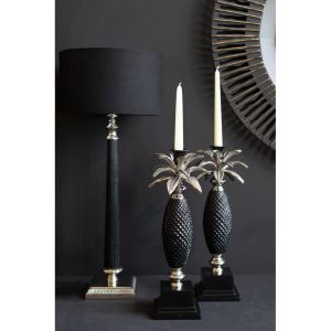 ANANAS ΚΗΡΟΠΗΓΙΟ 13x13x44cm ΜΕΤΑΛΛΟ ΑΣΗΜΙ ΜΑΥΡΟ