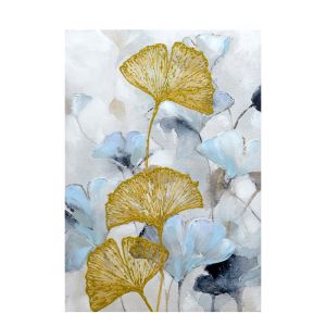 PALEN ΠΙΝΑΚΑΣ ΔΙΑΚΟΣΜΗΣΗΣ 70x100x3cm ΚΑΜΒΑΣ ΜΠΛΕ ΛΕΥΚΟ ΞΥΛΟ ΧΡΥΣΟ