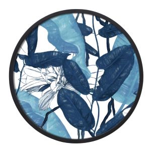 BLU ROUND ΠΙΝΑΚΑΣ ΔΙΑΚΟΣΜΗΣΗΣ 60x60x4cm ΚΑΜΒΑΣ ΜΠΛΕ ΛΕΥΚΟ ΞΥΛΟ ΜΑΥΡΟ