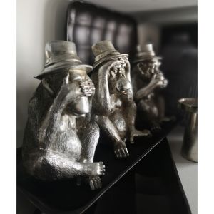 MONKIES ΔΙΑΚΟΣΜΗΤΙΚΟ ΜΑΪΜΟΥ SET 3ΤΜΧ 14x13x22cm POLYRESIN ΑΣΗΜΙ