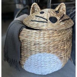 TIGRO ΚΑΛΑΘΙ ΜΕ ΚΑΠΑΚΙ 36x36x56cm ΥΑΚΙΝΘΟΣ ΦΥΣΙΚΟ ΛΕΥΚΟ ΣΙΔΕΡΟ