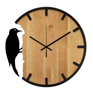 NAMUR ΡΟΛΟΪ ΤΟΙΧΟΥ 50x50x4cm MDF ΦΥΣΙΚΟ ΜΑΥΡΟ ΜΕΤΑΛΛΟ