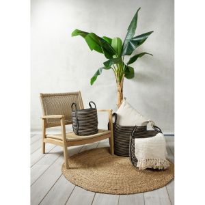 YIRMI ΚΑΛΑΘΙ SET 3ΤΜΧ 40x40x40cm ΓΙΟΥΤΑ ΦΥΣΙΚΟ ΜΑΥΡΟ