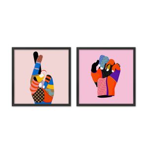 JACINTO ΠΙΝΑΚΑΣ 50x50x2cm MDF ΠΟΛΥΧΡΩΜΟ ΧΑΡΤΙ ΜΑΥΡΟ