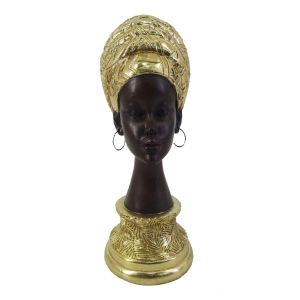 AFRICAN QUEEN ΔΙΑΚΟΣΜΗΤΙΚΗ ΦΙΓΟΥΡΑ 10x15x26cm POLYRESIN ΧΡΥΣΟ ΜΑΥΡΟ