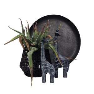 KAMILO ΔΙΑΚΟΣΜΗΤΙΚΟ ΚΑΜΗΛΟΠΑΡΔΑΛΗ 9x5x31cm POLYRESIN ΜΑΥΡΟ ΛΕΥΚΟ