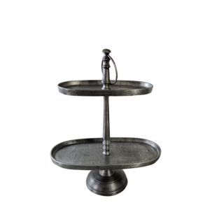 OVALLE ΟΡΝΤΕΒΙΕΡΑ 2 ΕΠΙΠΕΔΑ 40x20x50cm ΑΛΟΥΜΙΝΙΟ ΑΣΗΜΙ ΑΝΤΙΚΕ