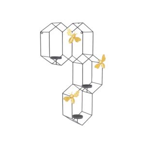 HIVE ΚΗΡΟΠΗΓΙΟ ΤΟΙΧΟΥ 30x9x45cm ΜΕΤΑΛΛΟ ΜΑΥΡΟ ΧΡΥΣΟ