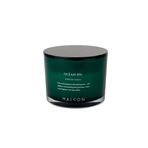 WELLNESS ΚΕΡΙ ΑΡΩΜΑΤΙΚΟ 10x10x8cm ΚΕΡΙ ΠΡΑΣΙΝΟ ΜΑΥΡΟ ΓΥΑΛΙ