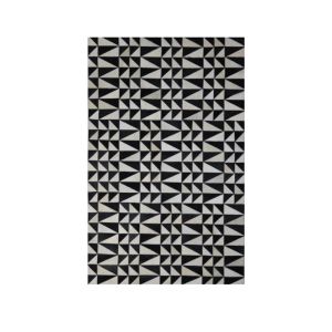 BLACK : WHITE ΧΑΛΙ ΣΑΛΟΝΙΟΥ 120x200cm ΔΕΡΜΑ ΜΑΥΡΟ ΛΕΥΚΟ ΜΑΛΛΙΝΟ