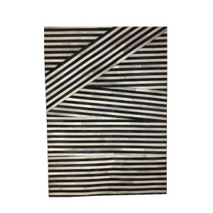ZEBRA ΧΑΛΙ ΣΑΛΟΝΙΟΥ 170x240cm ΔΕΡΜΑ ΜΑΥΡΟ ΛΕΥΚΟ ΜΑΛΛΙΝΟ
