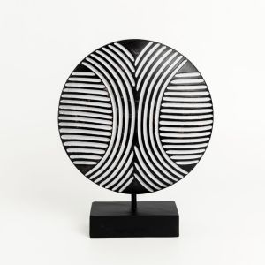 MOTI ΔΙΑΚΟΣΜΗΤΙΚΟ TOTEM 25x7x30cm POLYRESIN ΜΑΥΡΟ ΛΕΥΚΟ
