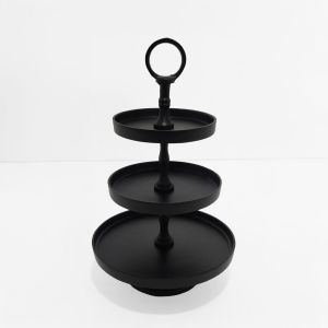 SERVIR ΟΡΝΤΕΒΙΕΡΑ 3 ΕΠΙΠΕΔΑ 20x20x35cm ΑΛΟΥΜΙΝΙΟ ΜΑΥΡΟ