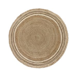 HARTU ΧΑΛΙ ΣΑΛΟΝΙΟΥ ΣΤΡΟΓΓΥΛΟ 150x150cm ΓΙΟΥΤΑ ΦΥΣΙΚΟ ΛΕΥΚΟ